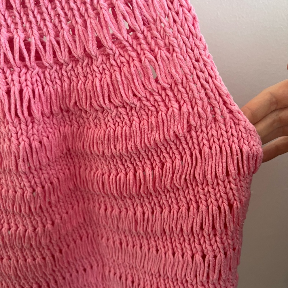 Mango Baby Pink Crotchet Knit Sweater Vest - Picture 5 of 8